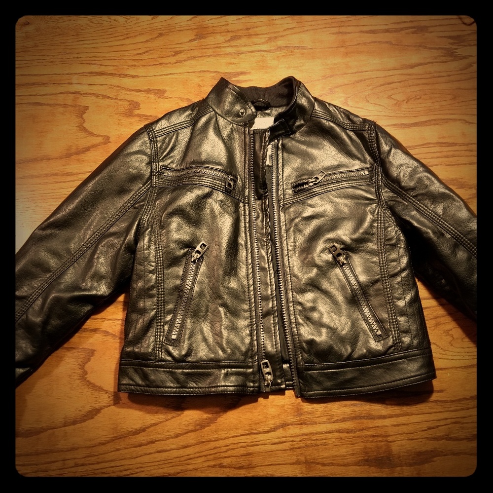 Children's Place black leather jacket